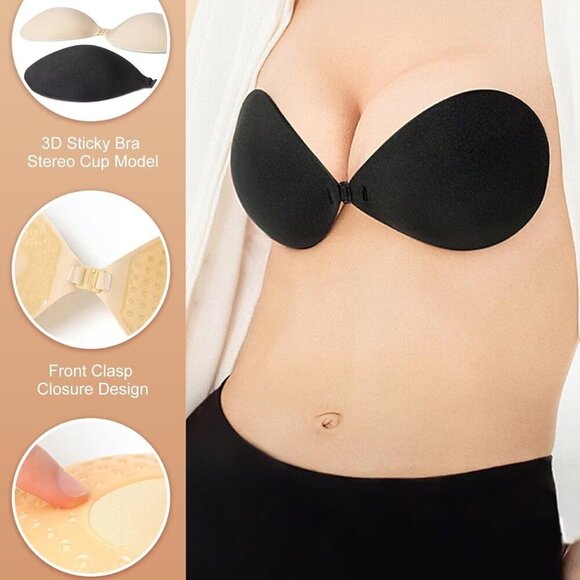 Sticky Bra Push Up - Strapless Adhesive Bras,Invisible Backless Bra,Lift Support - Picture 3 of 7